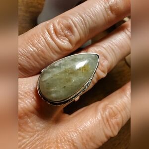 Prehnite Gemstone 925 Sterling Silver Jewelry Ring Size 8